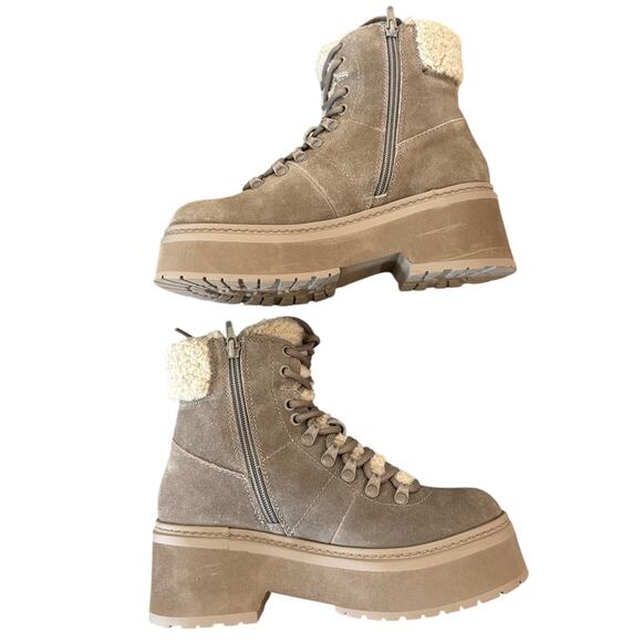 AQUA Women's Thea Lace Up Cold Weather Boots Mushroom 7.5 - Picture 6 of 10